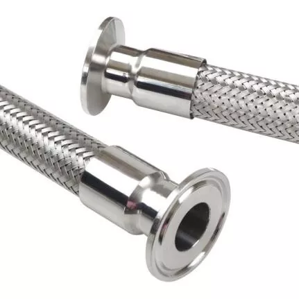 Tubo metallico intrecciato in filo di acciaio